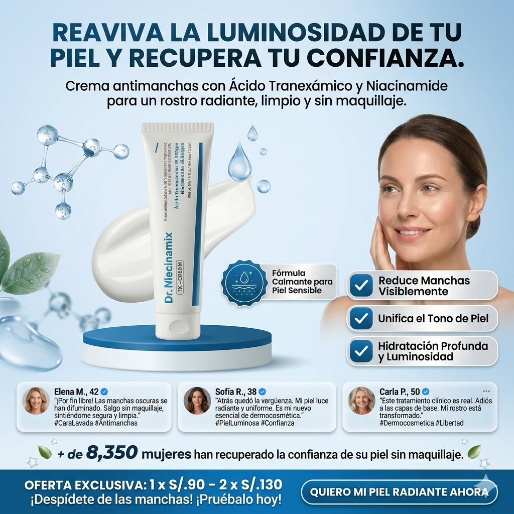 DR. NIACINAMIX TX-CREAM:Tu Piel Radiante y Sin Manchas 100% Efectivo