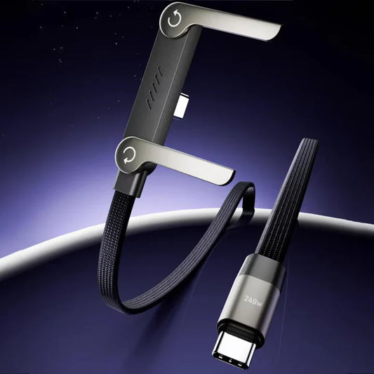 Cable Multicarga Premium con Soporte: Carga Rápida y Sin Enredos (Entrada Tipo C y iPhone)